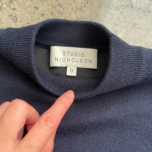 Studio Nicholson Navy Relaxed Sweater - Picture 7 of 8